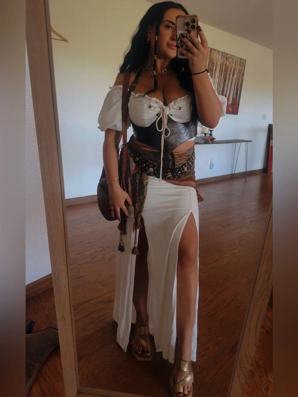 White  peasant crop top